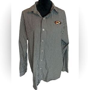UNIVERSITY OF MISSOURI MIZZOU TIGERS CHECKERED LONG SLEEVE BUTTON UP MENS XL